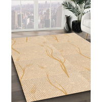 Patterned Yellow Orange Rug, pat2654org