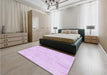 Patterned Violet Purple Rug in a Bedroom, pat2654pur