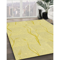 Patterned Sun Yellow Rug, pat2654yw