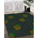 Patterned Army Green Rug in Family Room, pat2655grn