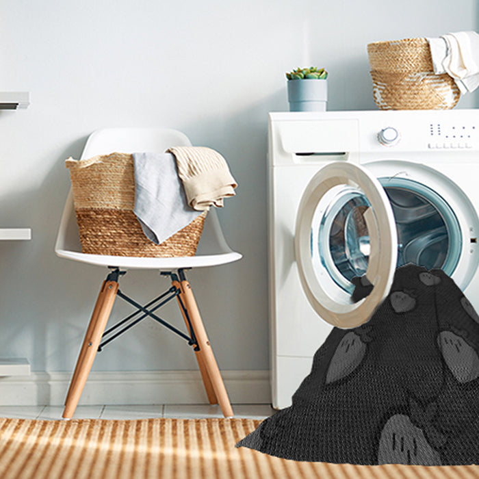 Machine Washable Transitional Midnight Gray Rug in a Washing Machine, wshpat2655gry