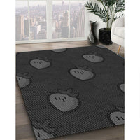 Patterned Midnight Gray Rug, pat2655gry