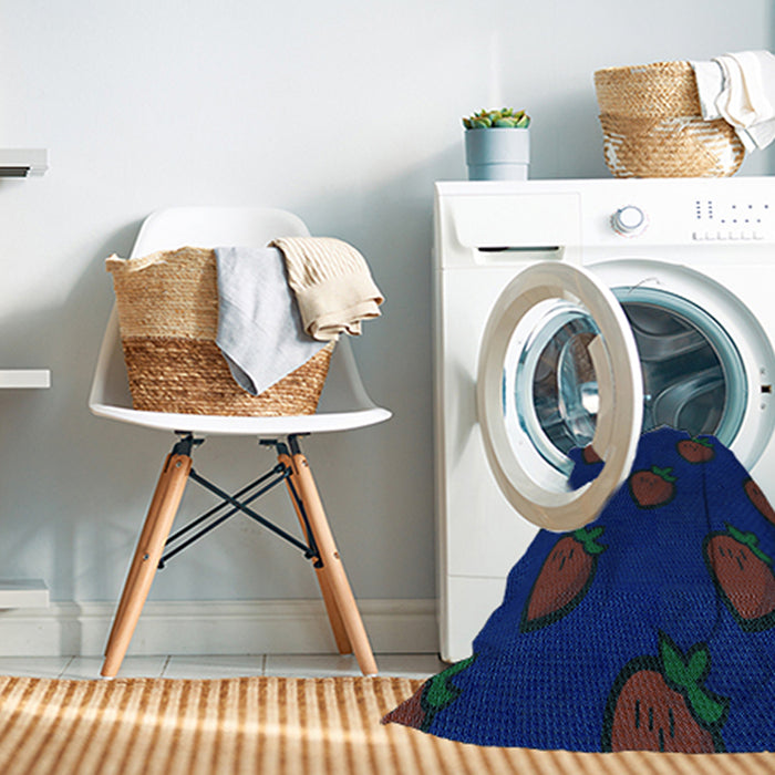 Machine Washable Transitional Denim Dark Blue Rug in a Washing Machine, wshpat2655lblu