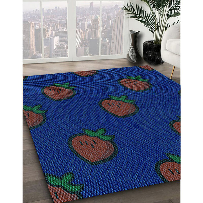 Machine Washable Transitional Denim Dark Blue Rug in a Family Room, wshpat2655lblu