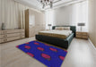 Patterned Bright Purple Rug in a Bedroom, pat2655pur