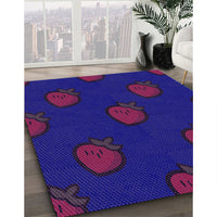 Patterned Bright Purple Rug, pat2655pur