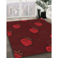 Patterned Red Rug, pat2655rd