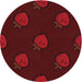 Square Patterned Red Rug, pat2655rd