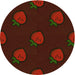 Square Patterned Red Brown Rug, pat2655yw