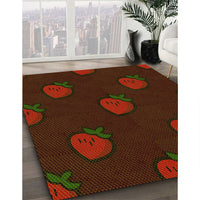 Patterned Red Brown Rug, pat2655yw