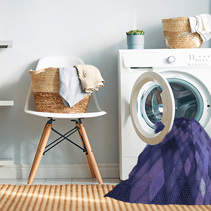 Machine Washable Transitional Blue Rug in a Washing Machine, wshpat2656blu