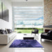 Square Patterned Blue Rug in a Living Room, pat2656blu