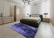 Patterned Blue Rug in a Bedroom, pat2656blu