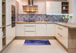 Patterned Blue Rug in a Kitchen, pat2656blu