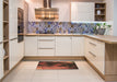 Patterned Red Rug in a Kitchen, pat2656brn