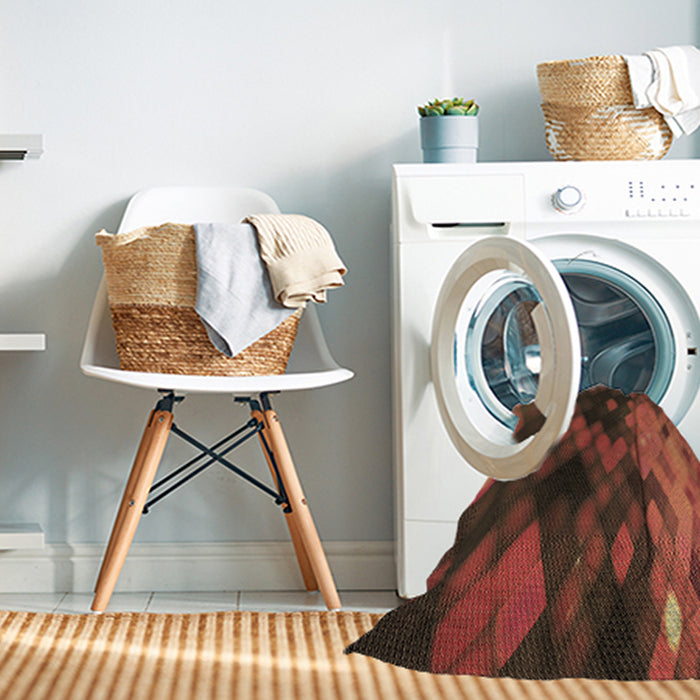 Machine Washable Transitional Red Rug in a Washing Machine, wshpat2656brn