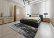 Patterned Gray Rug in a Bedroom, pat2656gry