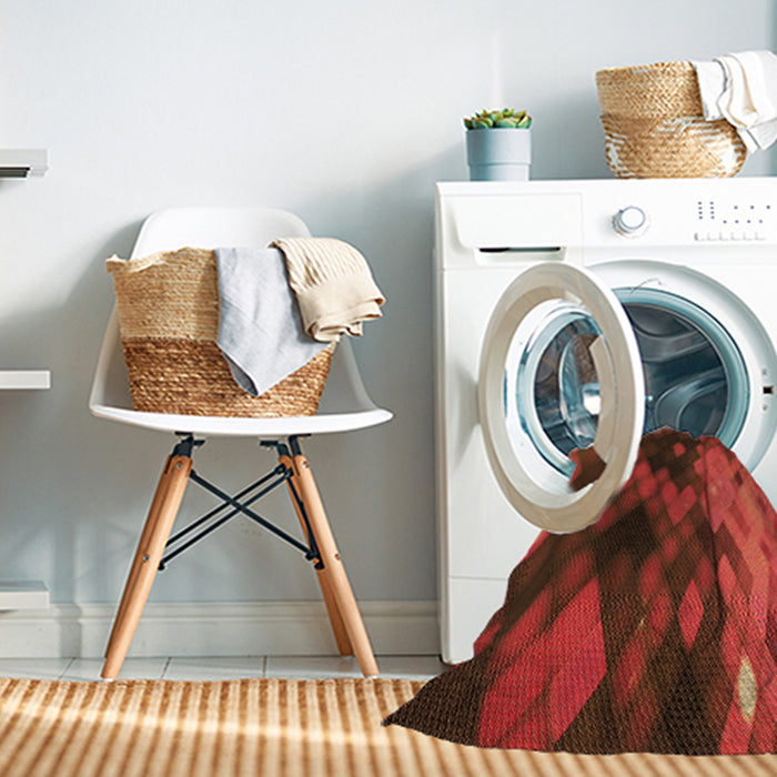 Machine Washable Transitional Mahogany Brown Rug in a Washing Machine, wshpat2656org