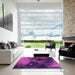 Machine Washable Transitional Dark Magenta Purple Rug in a Kitchen, wshpat2656pur