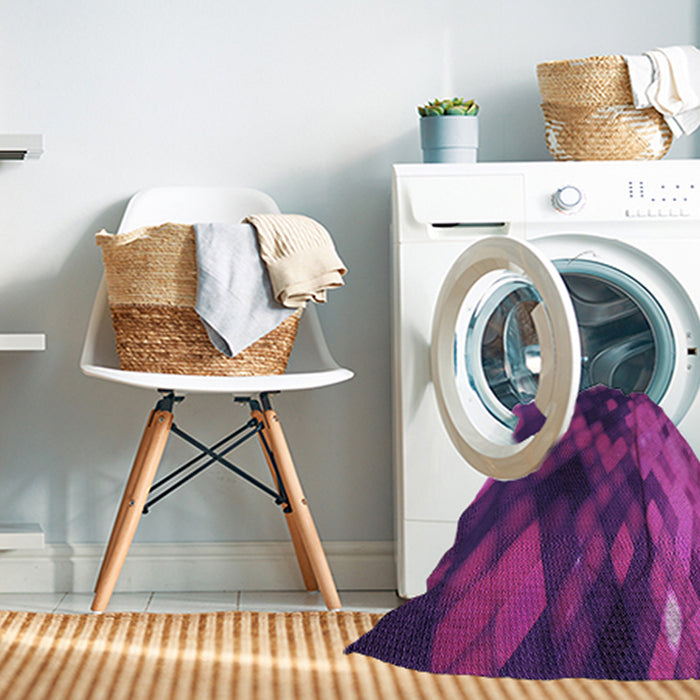 Machine Washable Transitional Dark Magenta Purple Rug in a Washing Machine, wshpat2656pur