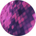 Square Patterned Dark Magenta Purple Rug, pat2656pur