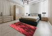 Patterned Red Rug in a Bedroom, pat2656rd