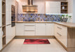 Patterned Red Rug in a Kitchen, pat2656rd