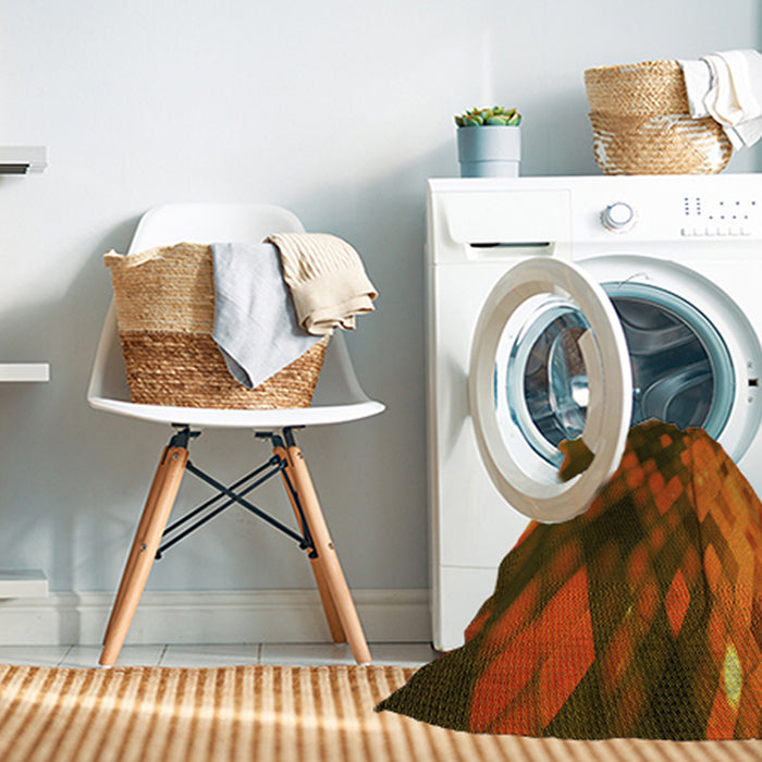 Machine Washable Transitional Saffron Red Rug in a Washing Machine, wshpat2656yw
