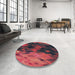 Round Patterned Raspberry Purple Novelty Rug in a Office, pat2656