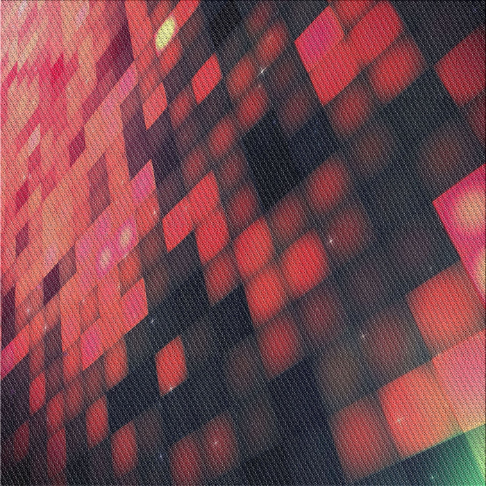 Square Patterned Raspberry Purple Novelty Rug, pat2656