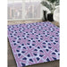 Patterned Purple Sage Bush Purple Rug in Family Room, pat2657blu