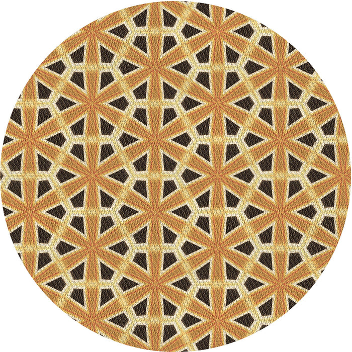 Square Patterned Dark Bisque Brown Rug, pat2657brn