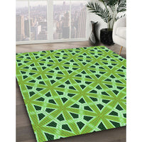 Patterned Emerald Green Rug, pat2657grn