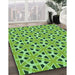 Patterned Emerald Green Rug in Family Room, pat2657grn