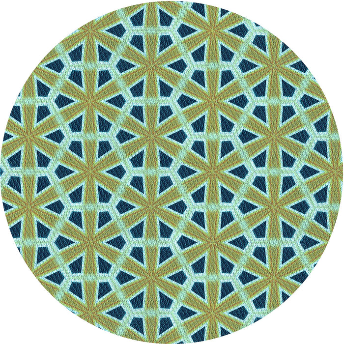 Square Patterned Hazel Green Rug, pat2657lblu