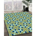 Machine Washable Transitional Hazel Green Rug in a Family Room, wshpat2657lblu