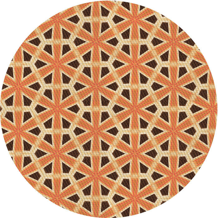 Square Patterned Yellow Orange Rug, pat2657org