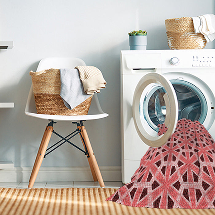 Machine Washable Transitional Pastel Pink Rug in a Washing Machine, wshpat2657rd
