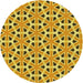 Square Patterned Bright Gold Yellow Rug, pat2657yw