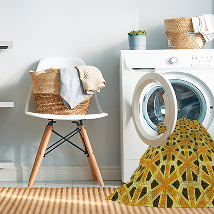 Machine Washable Transitional Bright Gold Yellow Rug in a Washing Machine, wshpat2657yw