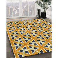 Patterned Chestnut Brown Novelty Rug, pat2657