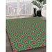 Patterned Chestnut Red Rug in Family Room, pat2658lblu