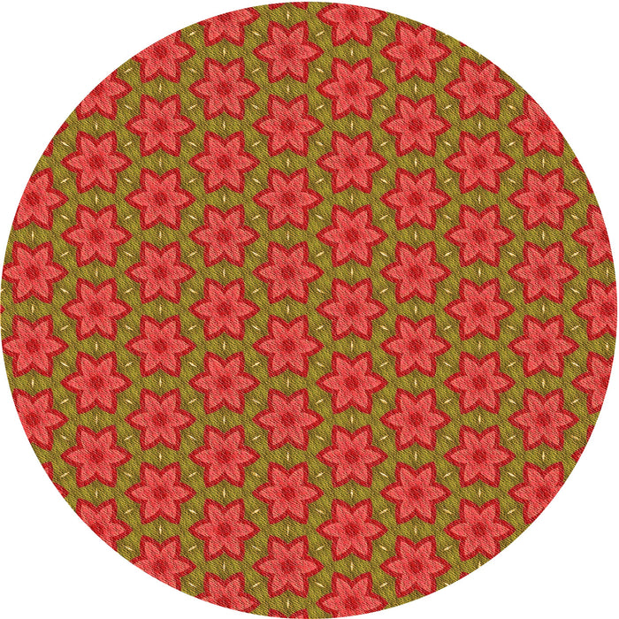 Square Patterned Red Rug, pat2658org