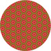 Square Patterned Red Rug, pat2658org