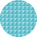 Square Machine Washable Transitional Bright Turquoise Blue Rug in a Living Room, wshpat2659lblu