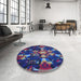 Round Patterned Purple Novelty Rug in a Office, pat265