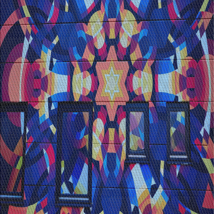 Machine Washable Transitional Purple Rug, wshpat265