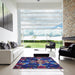 Square Machine Washable Transitional Purple Rug in a Living Room, wshpat265