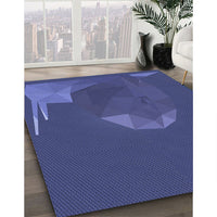 Patterned Blue Rug, pat266blu