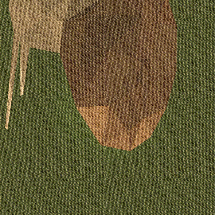 Patterned Dark Yellow Green Rug, pat266brn